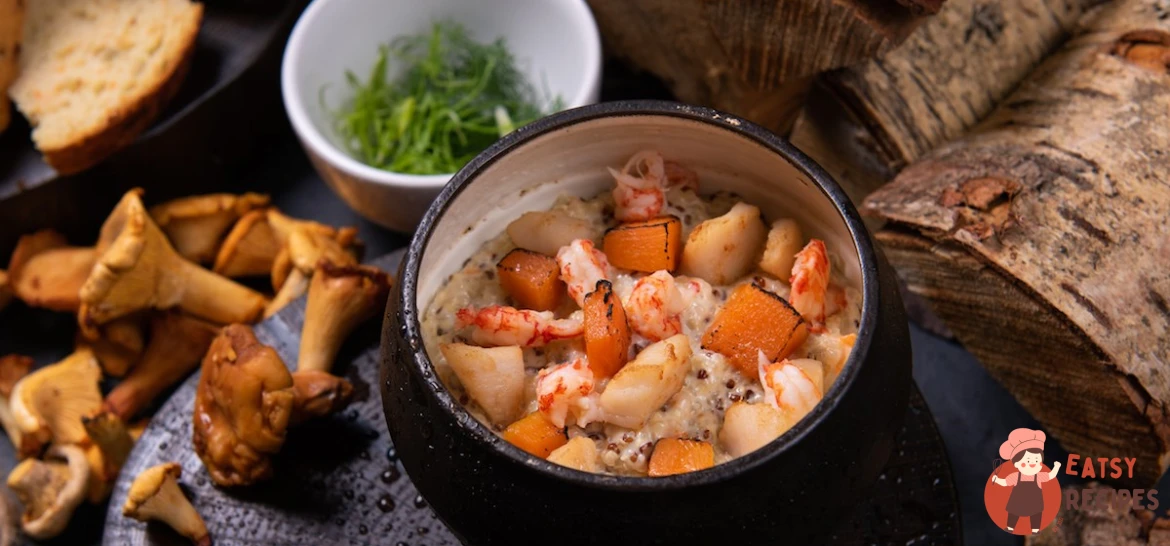 Кіноа з раковими шийками, гребінцями та гарбузом