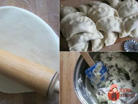 Вареники з картоплею, грибами та зеленню