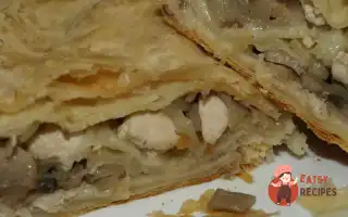 Листковий Рулет З Куркою Та Грибами