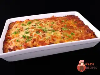 Макарони, запечені з м'ясом