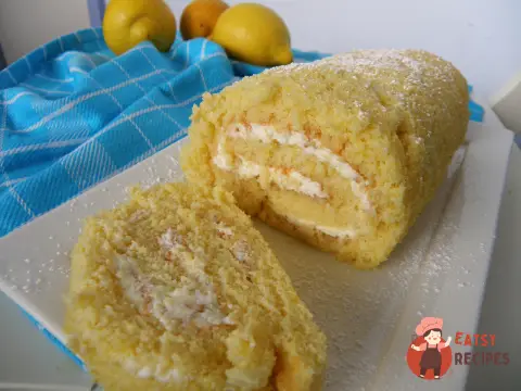 Лимонний бісквітний рулет