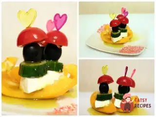 Грецький салат на шпажці