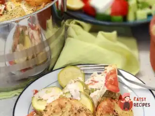 Запечені кабачки з картоплею