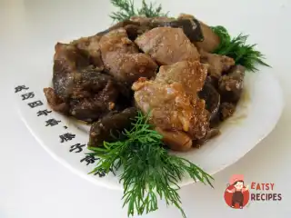Курка з баклажанами у соєвому маринаді