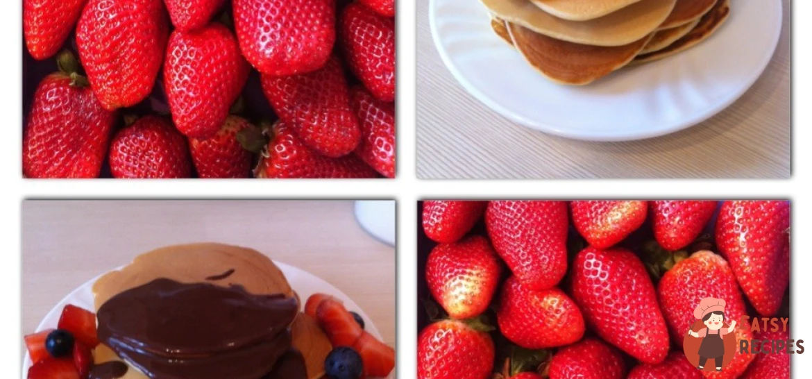 Американські панкейки з гарячим шоколадом та ягодами.