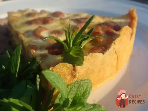 Пиріг із зеленою квасолею та шинкою