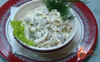 Салат Із Кальмарів Із Грибами