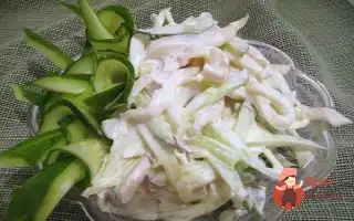 Салат Із Кальмарів Зі Свіжими Огірками