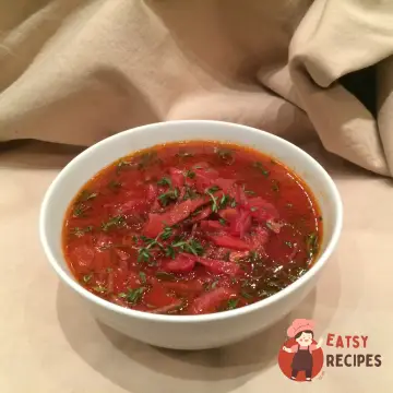 Борщ із качкою та грибами
