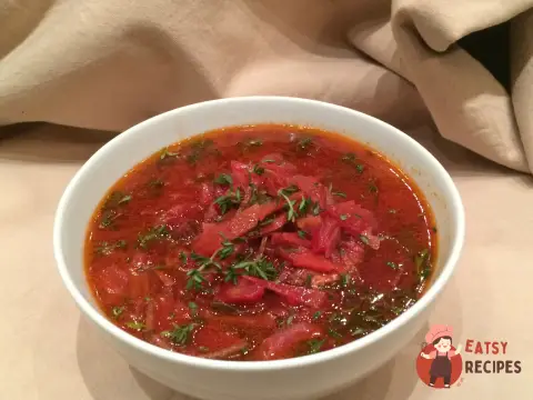 Борщ із качкою та грибами