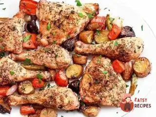 Запечена курка з овочами