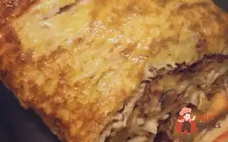 Запечений Рулет З Лаваша З Куркою Та Грибами