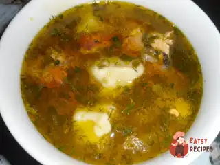 Суп з галушками та курячими рулетиками