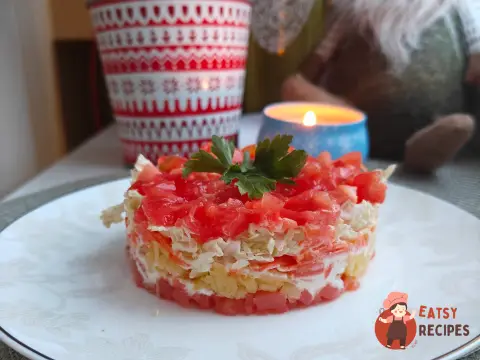 Святковий салат із сьомгою