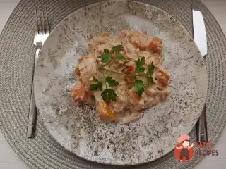 Тріска з гарбузом та беконом