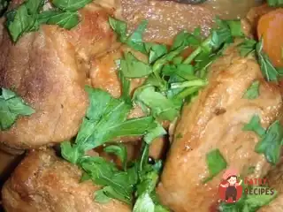 Рагу зі свинини, овочів та печериць
