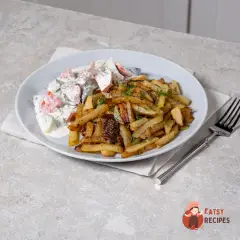 Смажена картопля з білими грибами