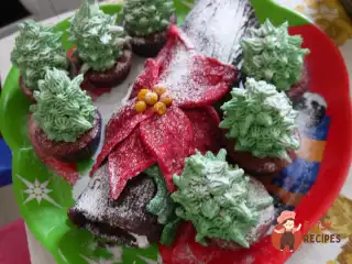 Різдвяне поліно та кекси-ялинки