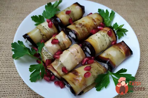 Рулетики з баклажанів із сиром рікота та волоськими горіхами