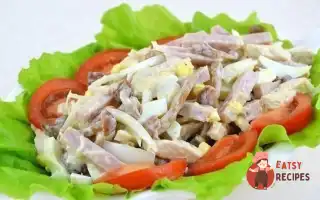 Курячий Салат З Шинкою Та Опеньками