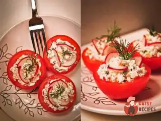Помідори, фаршировані сиром та овочами
