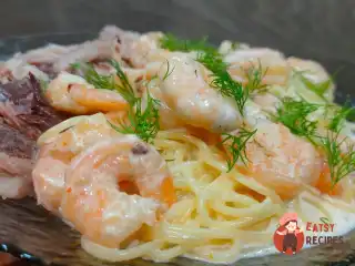 Спагетті з креветками