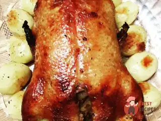 Качка з яблуками