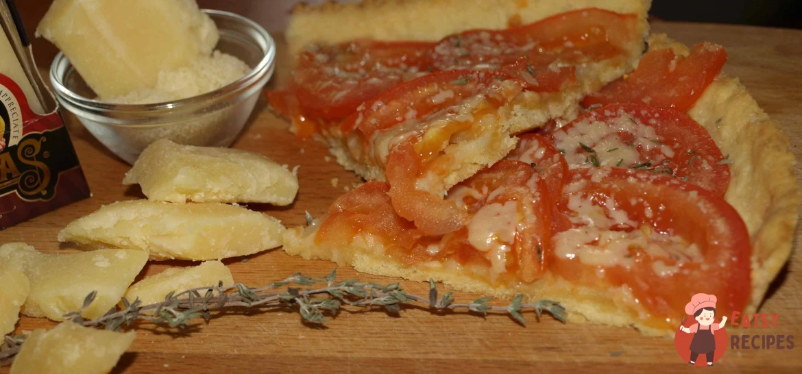 Відкритий пиріг з помідорами, чебрецем та сиром