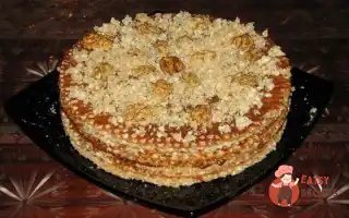 Вафельний Торт З Медом Та Згущеним Молоком