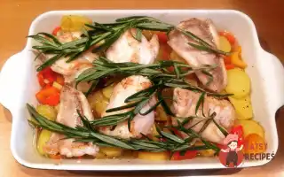 Філе Морського Чорта, Запечене В Духовці З Овочами Та Розмарином