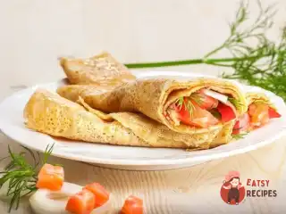 Гречані млинці з сьомгою