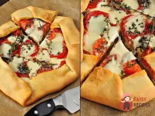 Сільська галета з помідорами, моцарелою та чебрецем