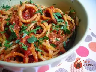 Гострий кальмар з овочами