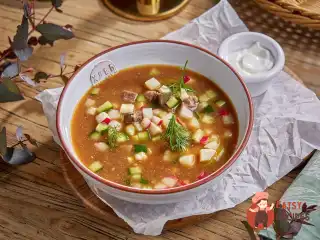 Окрошка на квасі з яловичиною