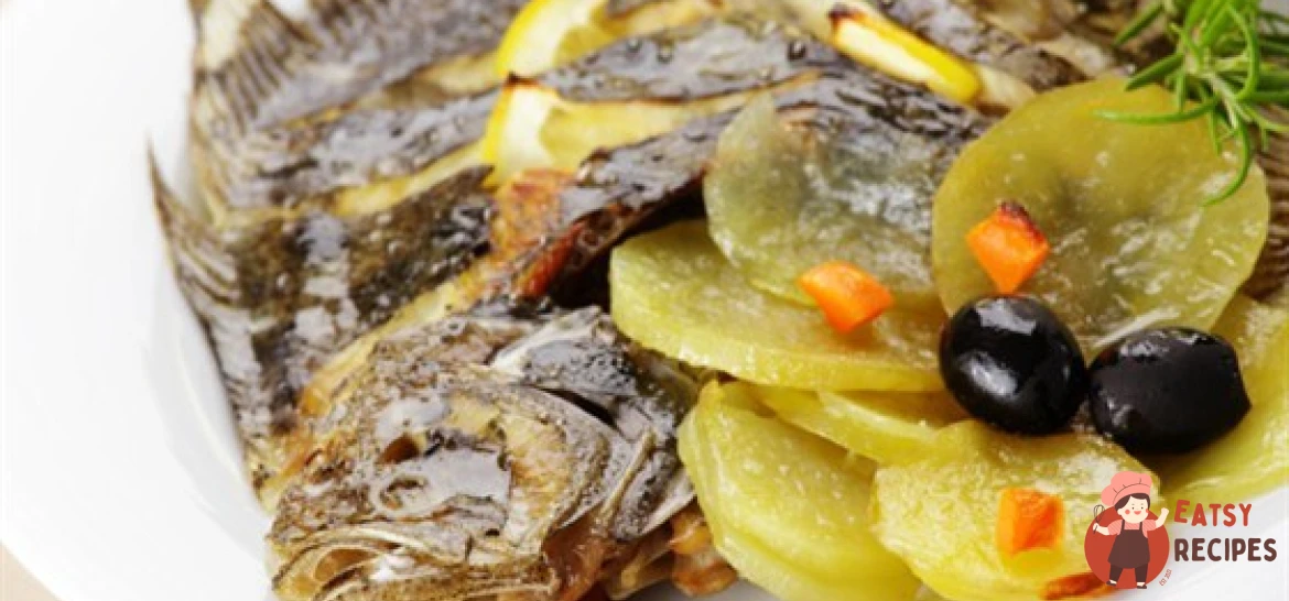 Морська мова, запечена з білим вином