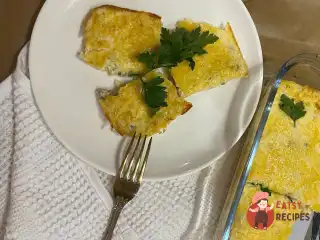 Запіканка з полоентами з грибами та сиром