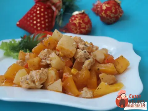Рагу з гарбуза та курячого філе