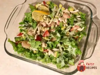 Салат Морський з кальмарами та креветками