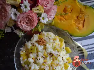 Рисова каша з гарбузом на молоці