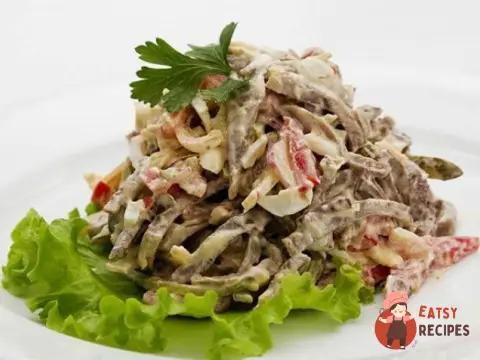 Салат з язика із сухариками