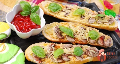 Тости з грибами та сиром