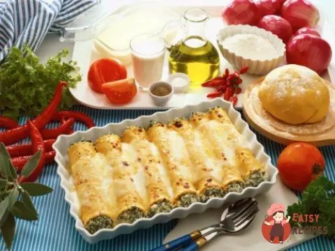 Листкові трубочки з начинкою із сиру та шпинату
