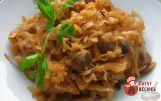 Капуста, Обсмажена З Грибами