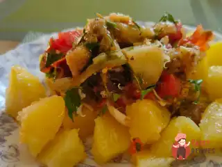 Салат із запечених овочів із сиром