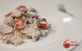 Салат З Курячої Грудки Та Печериць З Йогуртом