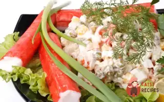 Крабовий Салат З Кукурудзою Та Зеленим Горошком