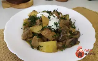 Жарке зі свининою та грибами