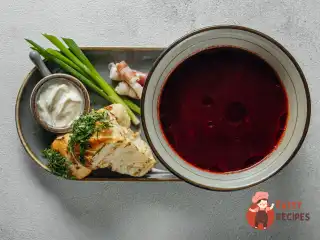 Борщ із телячими щічками