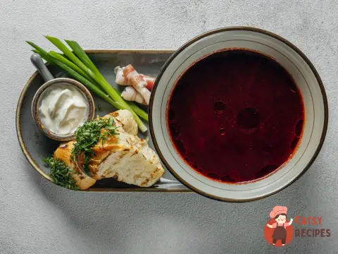 Борщ із телячими щічками