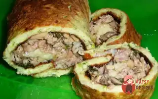 Рулет З Кабачків З Грибами Та Фаршем